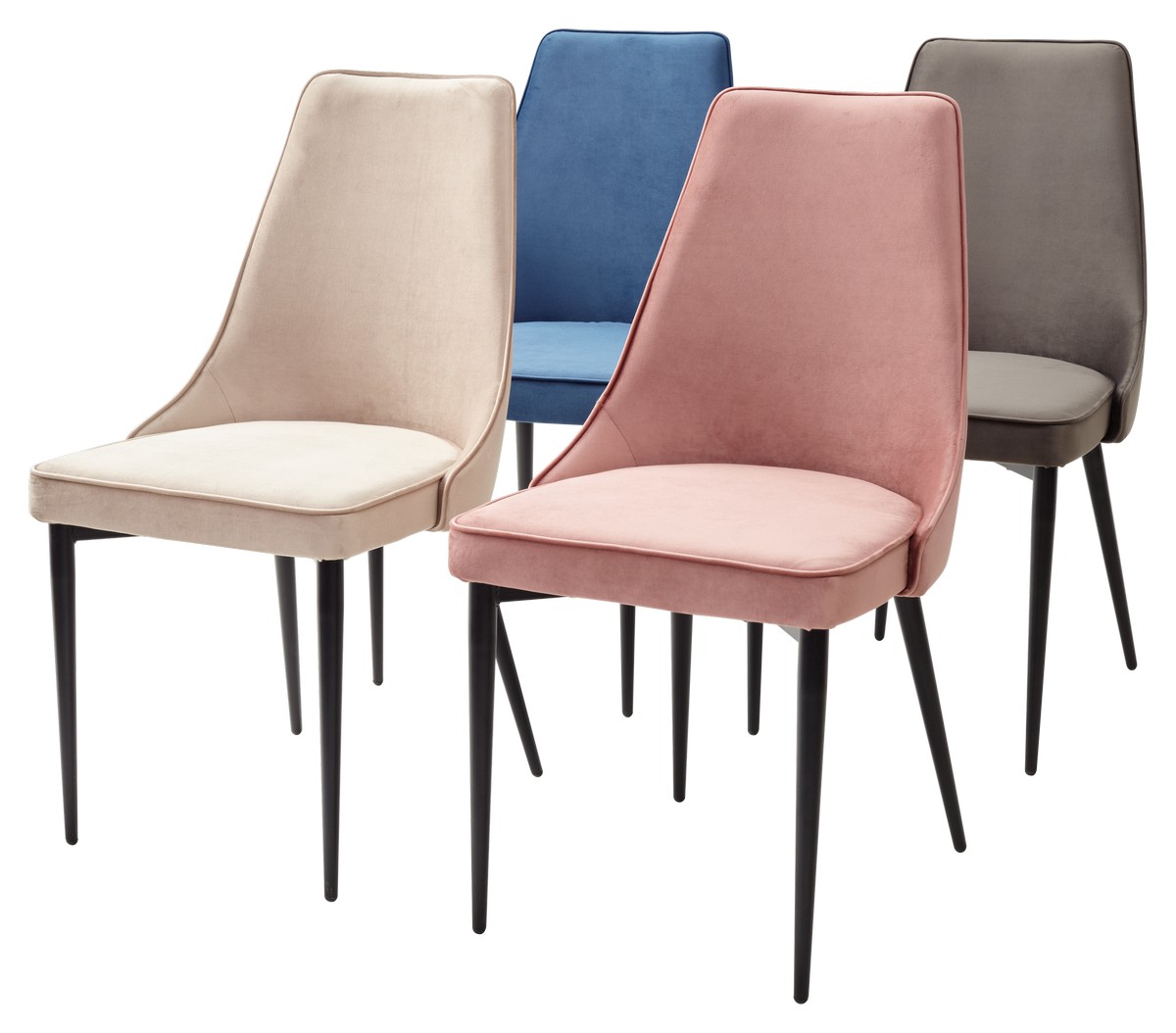 Стул НЕПАЛ (NEPAL-P) ГРАФИТ #14, велюр/ черный каркас