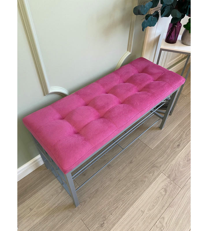 Банкетка Сканди-96-2 (розовый/серый)