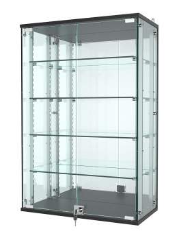 Витрина "АТРИУМ" с регулировочными полками настенная №2-5Г-РЕГ, Черный