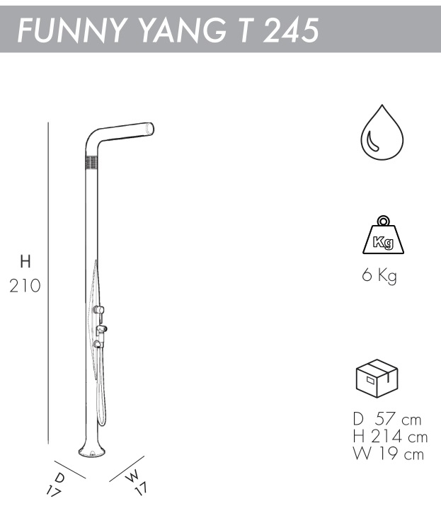 Душ уличный Funny Yang T 245 антрацит