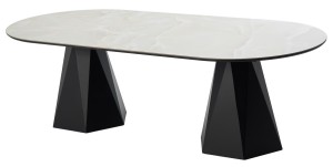Стол ОРФЕЙ  240 нераскладной цвет ОНИКС (ONYX SABLE PULIDO), керамика / Черный каркас