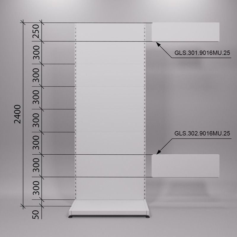 GLS.302B \ Задняя стенка для стеллажа Global