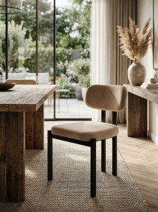 Стул МОСС, цвет H-06 Бежевый, велюр / черный каркас