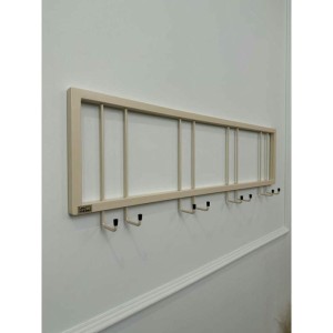 Вешалка настенная металлическая с крючками -93 (бежевый)