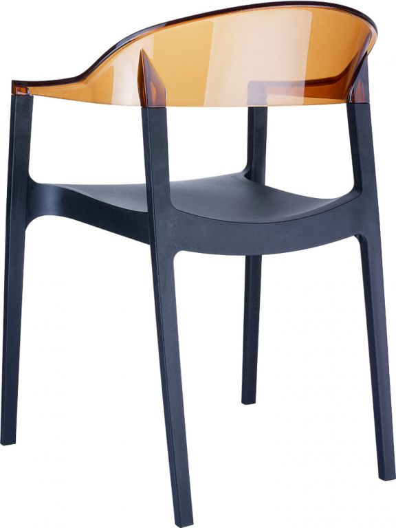 Кресло пластиковое Carmen черный, янтарный