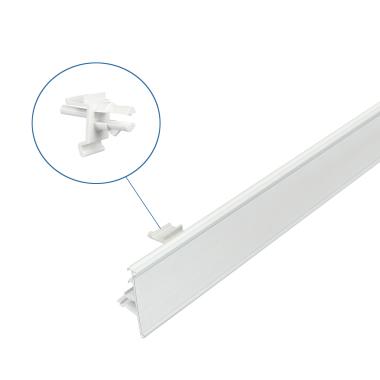 Ценникодержатель LF39 для полок Linde белый 1250 мм., в комплекте с клипсами