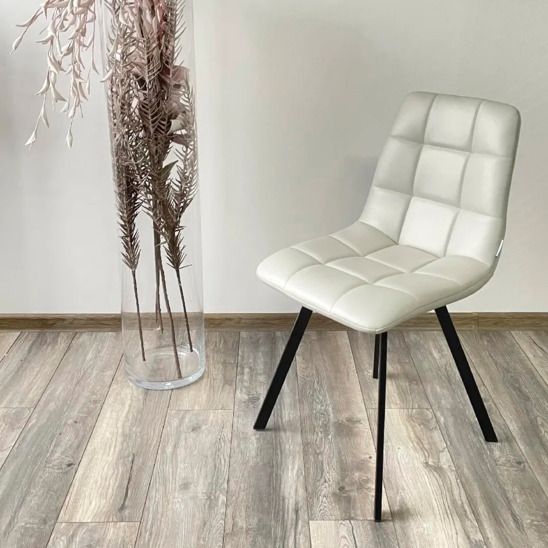 Стул CHILLI SQUARE, светло-серый, черные ножки