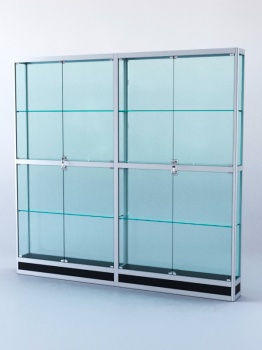 Витрина "ПРЯМОУГОЛЬНАЯ" №4-2м-200-2 (задняя стенка - стекло), Черный