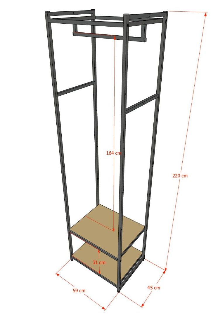 Стеллаж для одежды A2260-09-ЧДС 220х60х45