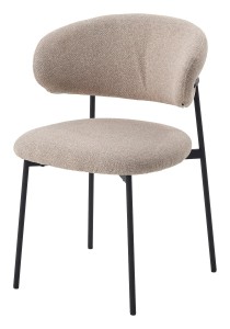 Стул ТРЕНД (TREND) цвет NS04 Крем, букле / черный каркас