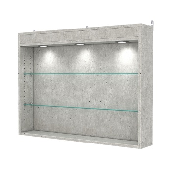 Витрина настенная с регулировочными полками №3-3Г-РЕГ с подсветкой, Метрополитан Грей