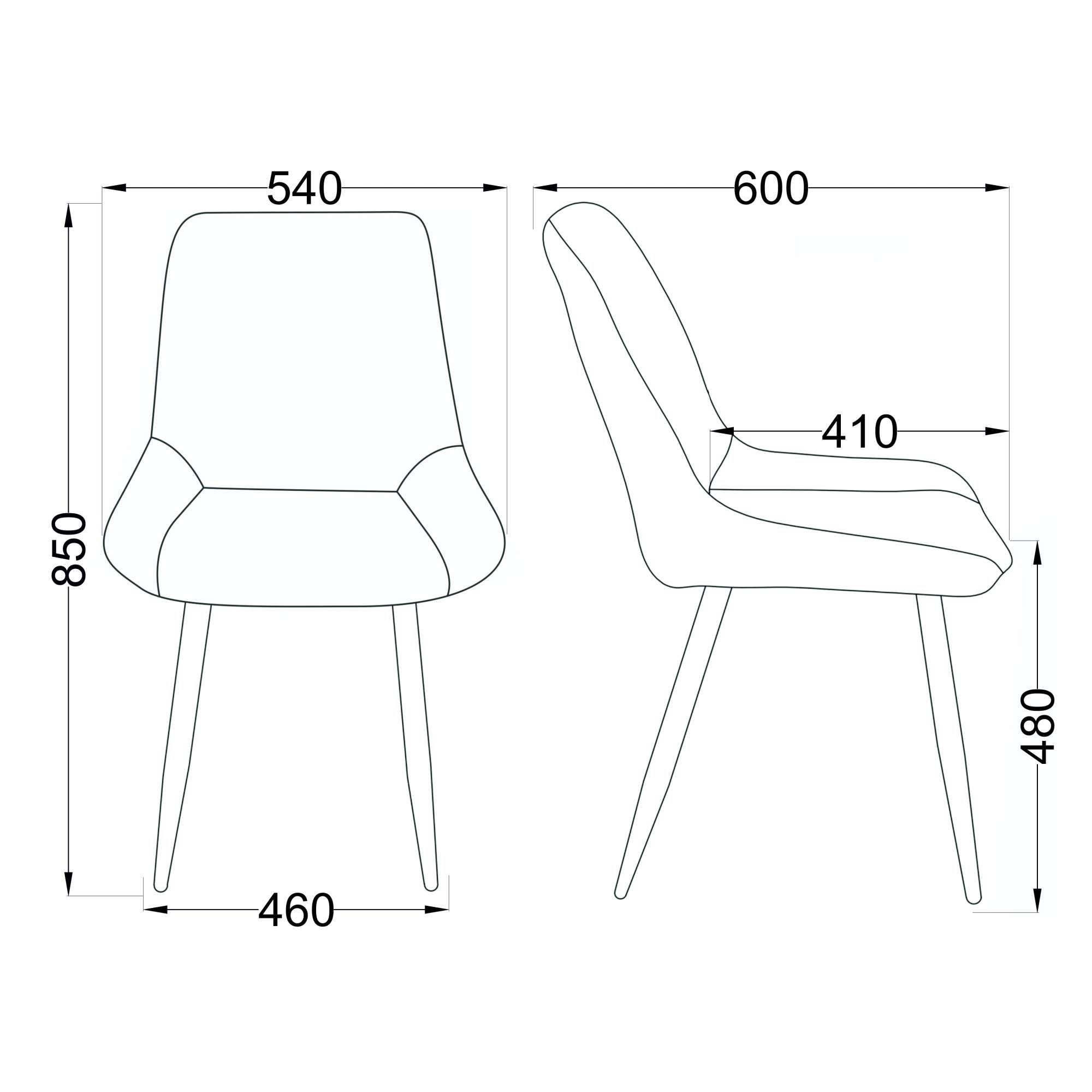Стул Darren, черный, велюр