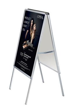 Штендер А-образный с 2 рамками А0, матовое серебро