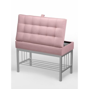 Банкетка Н-76 (серый/светло-розовый)