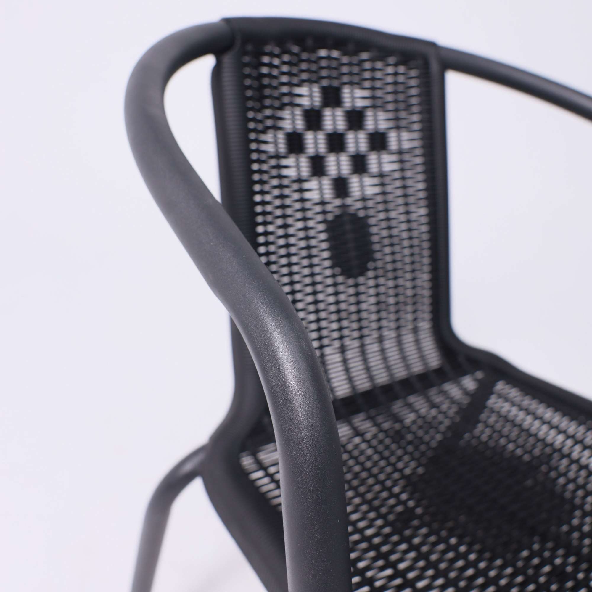 Кресло садовое VERONA, PP, ротанг -черный/сталь-черная