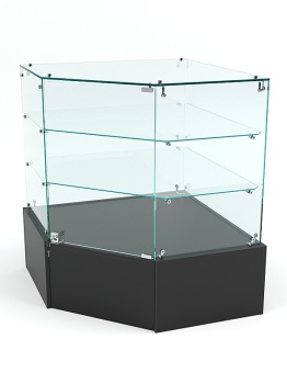 Прилавок угловой "ИСТРА" №105 пятигранный (с дверками), Черный