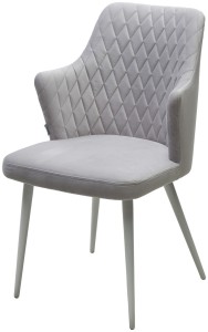 Стул ГЕРМАН (HERMAN) 360 град. BM-4 СВЕТЛО-СЕРЫЙ, велюр / белый каркас