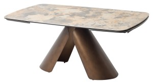 Стол КАЛЬДЕРОН (CALDERON) 180 цвет TL-137  матовый, исп керамика / МЕДНЫЙ БРАШИРОВАННЫЙ, ®DISAUR