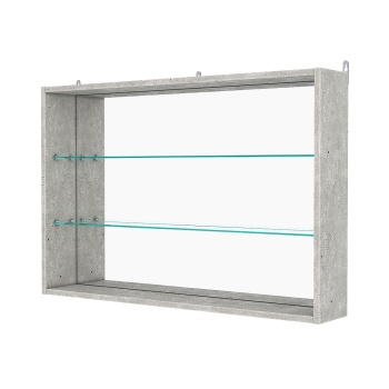 Витрина настенная №3-2Г с зеркалом, Метрополитан Грей