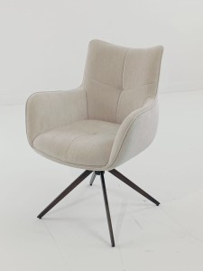 Стул PRATO 360 град поворот с возвратом BOSTON-102 латте, ткань / медный брашированный, ®DISAUR