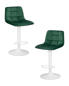 Набор 2 шт Стул барный DOBRIN TAILOR WHITE, зеленый велюр (MJ9-88)