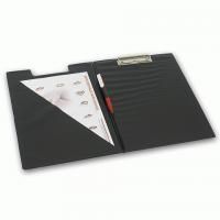 Папка-планшет BRAUBERG, А4 (340х240 мм), с прижимом и крышкой, картон/ПВХ, РОССИЯ, черная, 221488