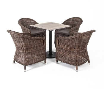 "Каффе" обеденная группа на 4 персоны, стулья коричневыецвет коричневый