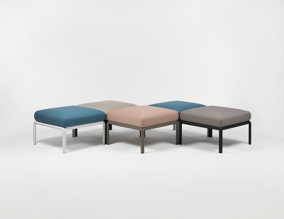 Пуф пластиковый с подушкой Komodo Pouf тортора, синий