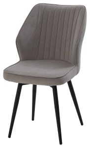 Стул РОССО 360 град. поворот. B22 Серый, велюр / черный каркас,