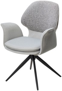 Стул ЛЕННЕ (LENNE) 360 град. поворот., цвет СЕРЫЙ MILAN-450/ MOHAIR-151, ткань/ Черный, ®DISAUR