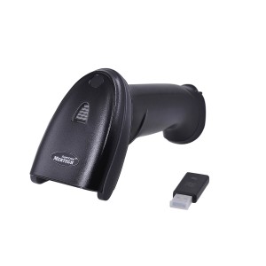 Беспроводной сканер штрих-кода MERTECH CL-2210 BLE Dongle P2D USB full black с зарядно-коммуникационной подставкой