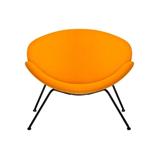 Кресло Cosiness, желтая ткань, черное основание