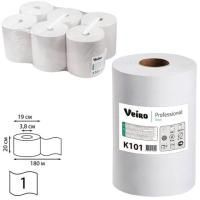 Полотенца бумажные рулонные 180 м, VEIRO (Система H1) BASIC, 1-слойные, цвет натуральный, КОМПЛЕКТ 6 рулонов, K101