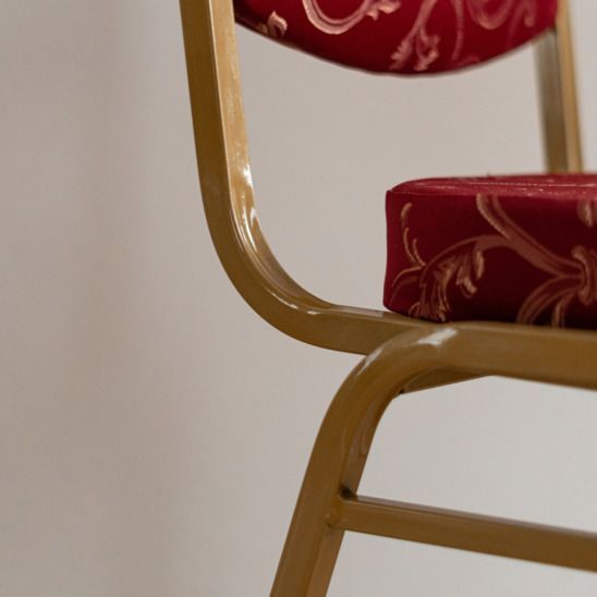 Стул Хит 25мм - золото, шенилл бордовый