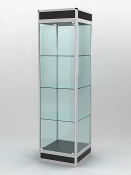 Витрина "ПРОФИЛЬ ПОДИУМ" №3-500-2 (задняя стенка - стекло), Черный