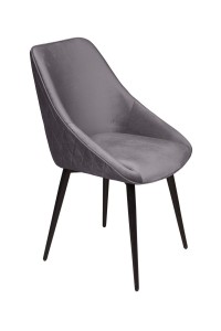 Стул Нео ромб, поворотный на 90 градусов, функция возврата, антишум, бархат серый 27/опора конус