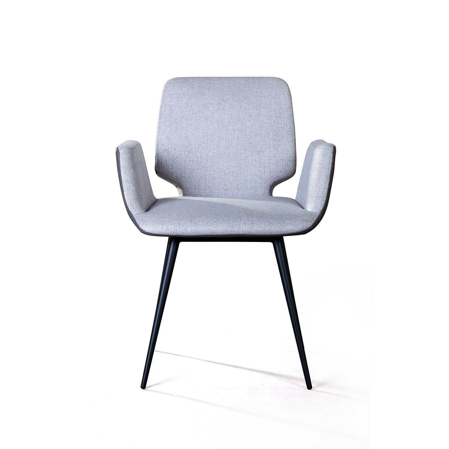 Стул с подлокотниками Адам, рогожка комби серый