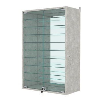 Витрина настенная №2-6АГ с зеркалом, Метрополитан Грей