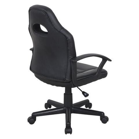 Кресло компьютерное BRABIX "Fighter GM-008", экокожа, черное/серое, 532507