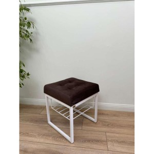 Банкетка Марсей 40-44 с полкой (темно-коричневый/белый)