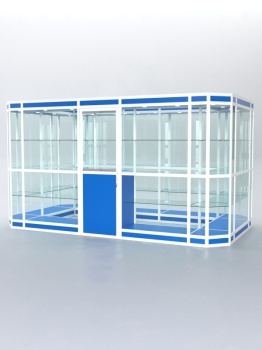 Павильон торговый из профиля островной №3в, Делфт голубой U525 ST9 + Белый