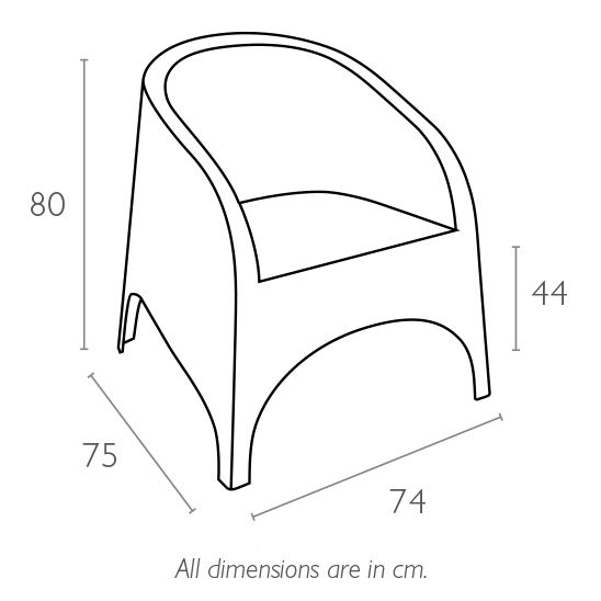 Кресло пластиковое плетеное Aruba темно-серый