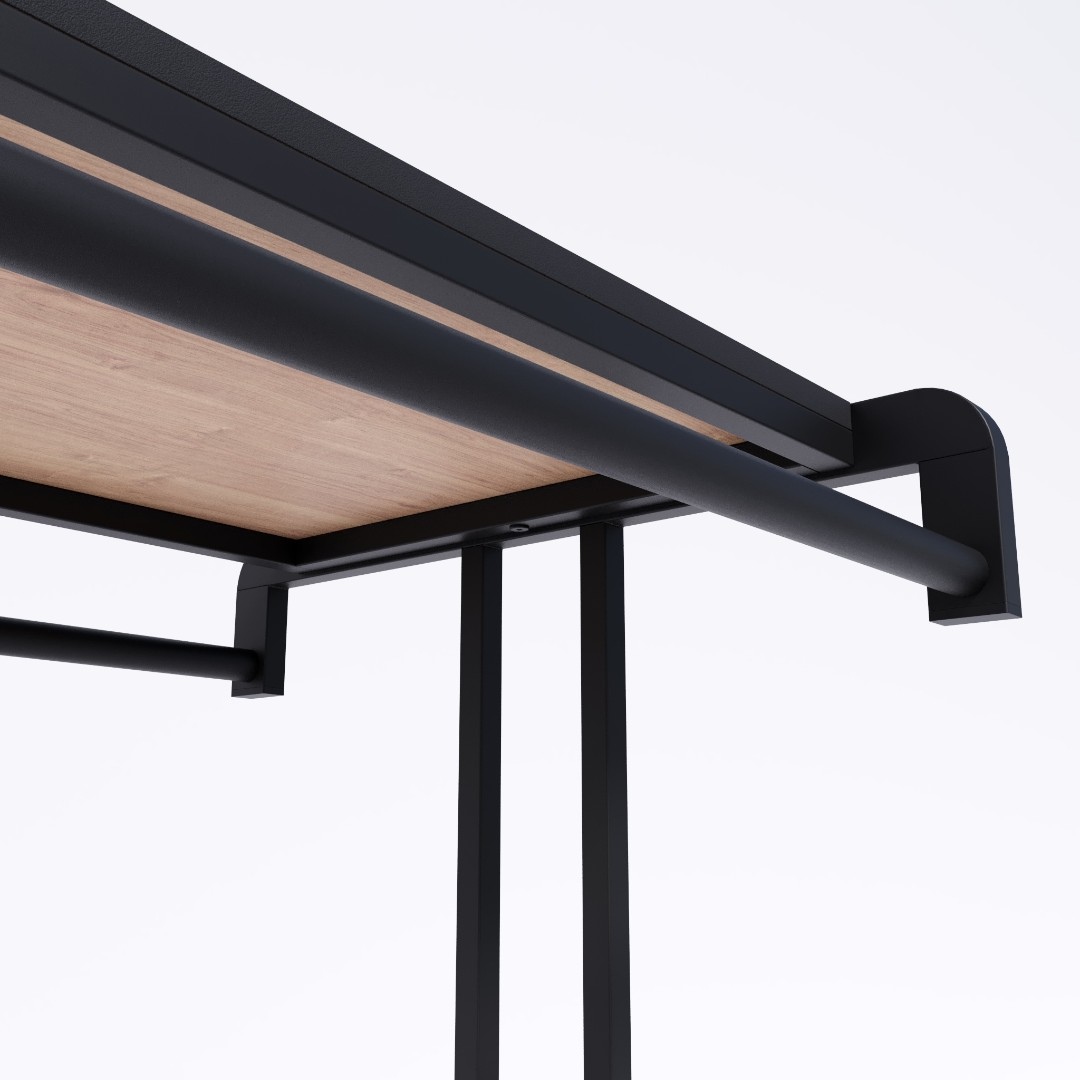 Вешало для одежды FORTE-PRO двухстороннее1400х600, черного цвета