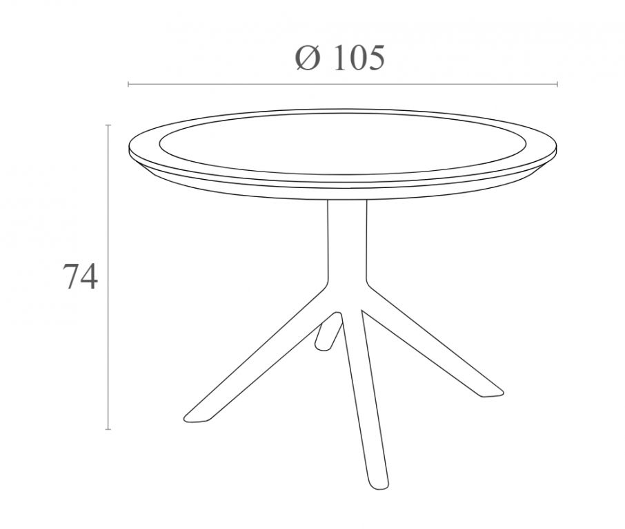 Стол пластиковый Sky Table Ø105 белый