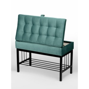 Банкетка Н-76 (черный/бирюзовый)