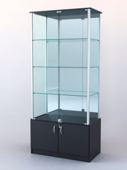 Витрина "ЛЮКС" №3 без подсветки (задняя стенка - зеркало), Черный