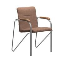 Стул Самба, рогожка коричневая, цвет каркаса-серебро