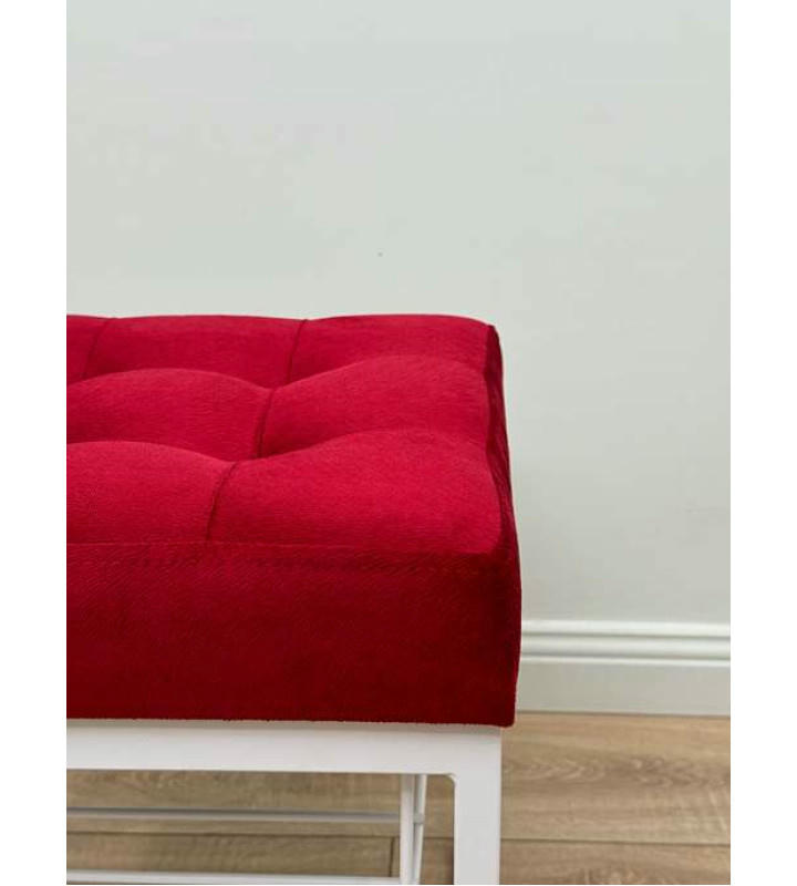 Банкетка Марсей 40-44 с полкой (красный/белый)