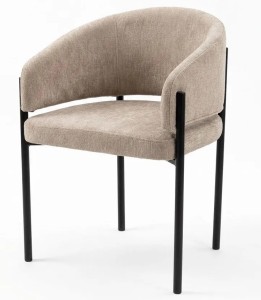 Стул НИКОЛЬ цвет REEF 03 Бежевый, ткань/ черный каркас