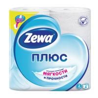 Бумага туалетная бытовая, спайка 4 шт., 2-х слойная (4х23 м), ZEWA Plus, белая, 144051
